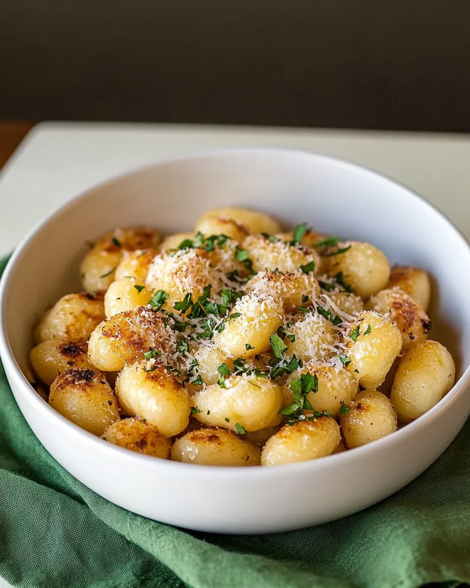 Delicious Pan Fried Gnocchi shot