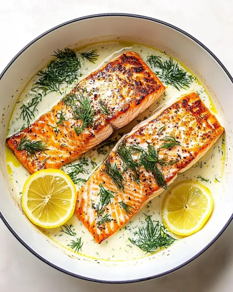 Homemade Pan Seared Salmon With Creamy Lemon Dill Sauce photo
