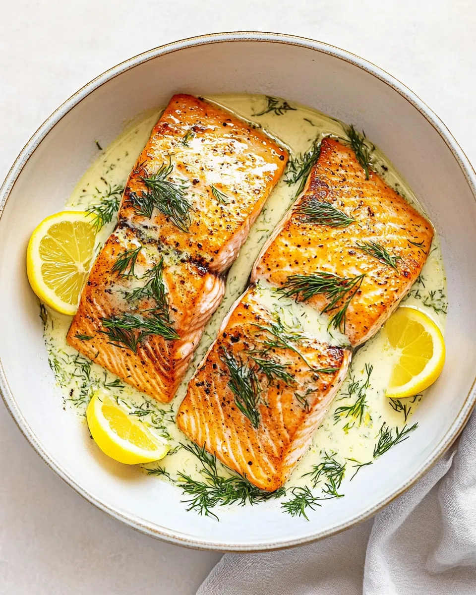 Easy Pan Seared Salmon With Creamy Lemon Dill Sauce recipe photo