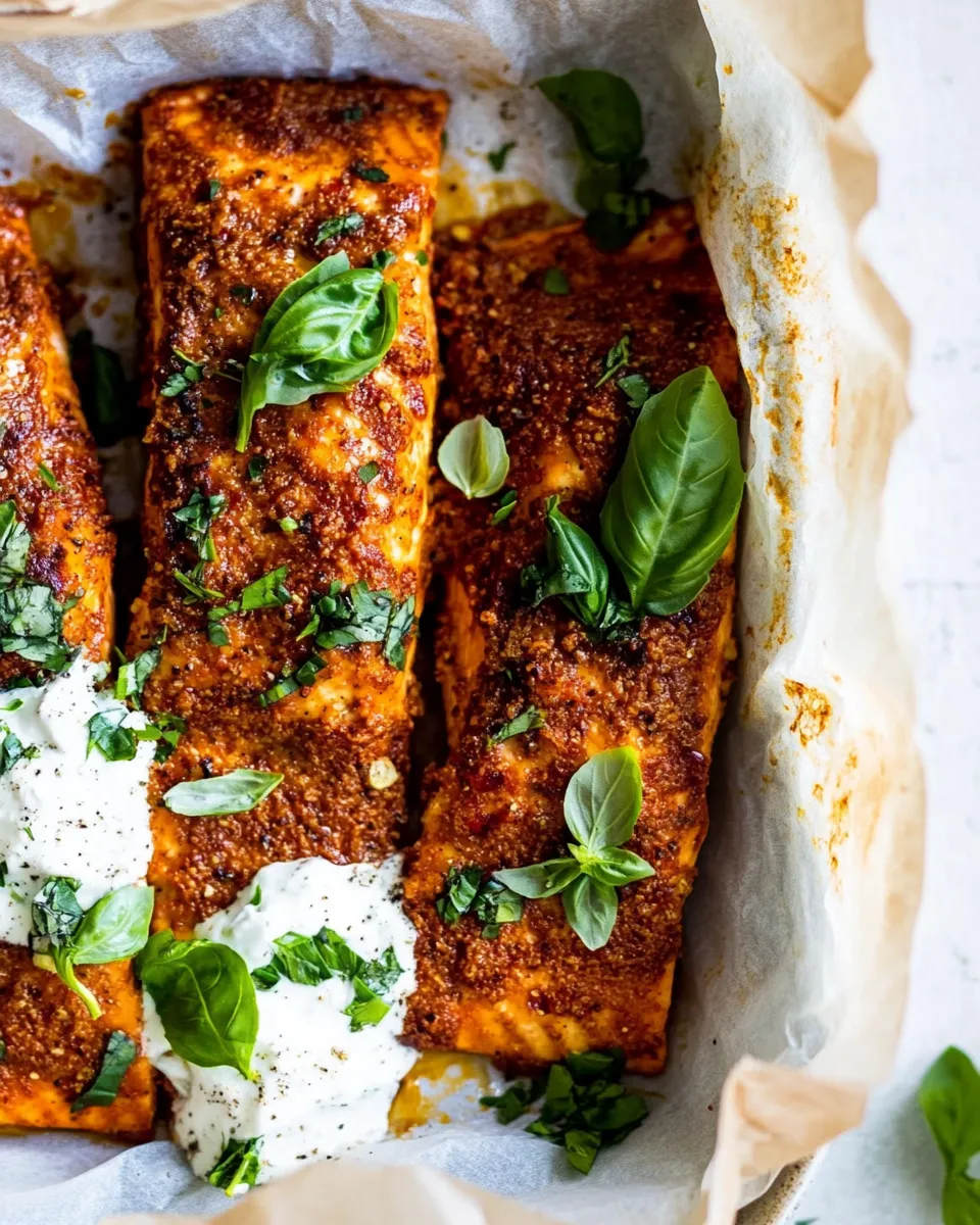 Easy Parchment Baked Roasted Red Pepper Salmon. picture