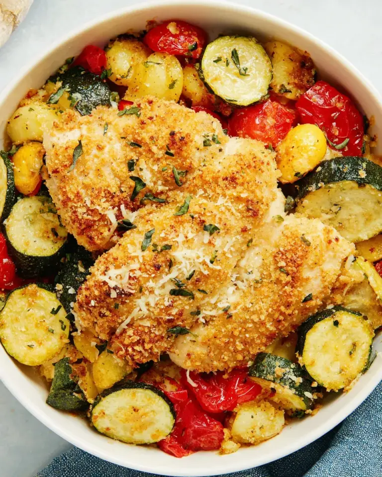 Homemade Parmesan Chicken & Veggie Bake photo