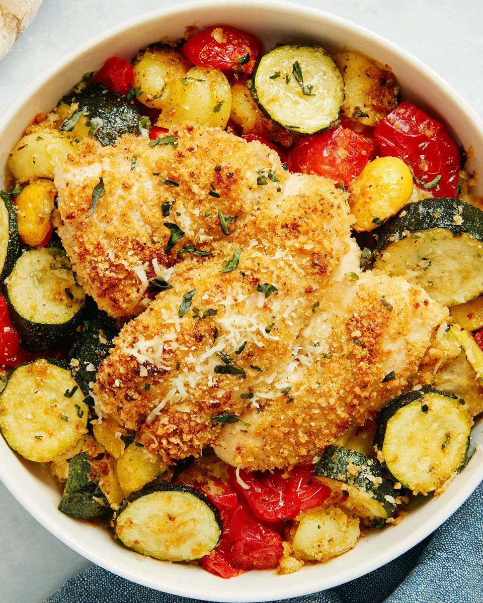 Homemade Parmesan Chicken & Veggie Bake photo
