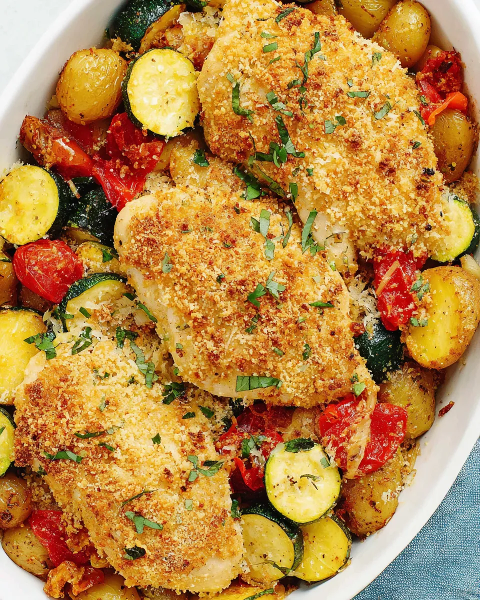Classic Parmesan Chicken & Veggie Bake dish photo