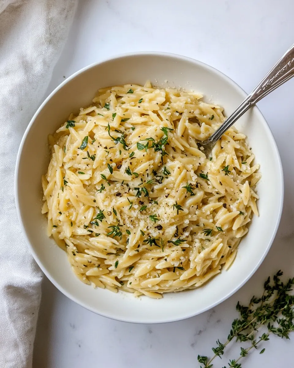 Homemade Parmesan Herb Orzo. recipe photo
