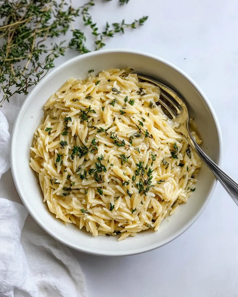 Easy Parmesan Herb Orzo. photo