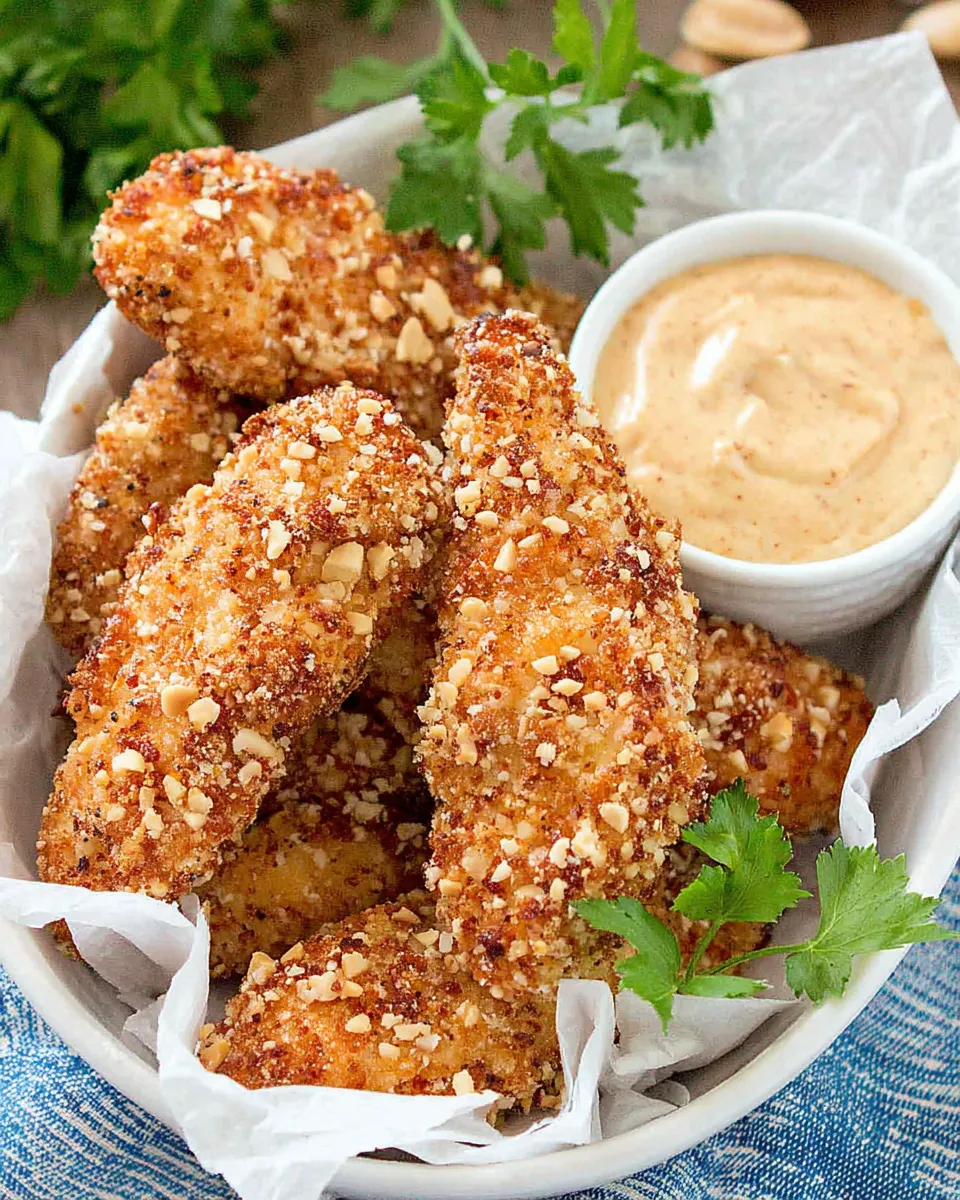 Delicious Peanut Crusted Chicken Fingers dish photo
