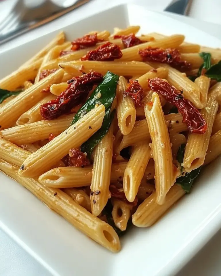 homemade Penne Mediterranean with Sun-dried Tomatoes photo