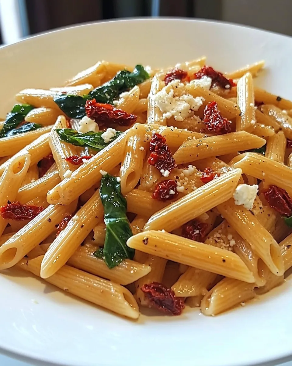 easy Penne Mediterranean with Sun-dried Tomatoes recipe image
