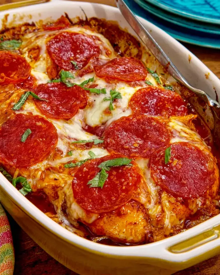 Homemade Pepperoni Pizza Chicken Bake photo