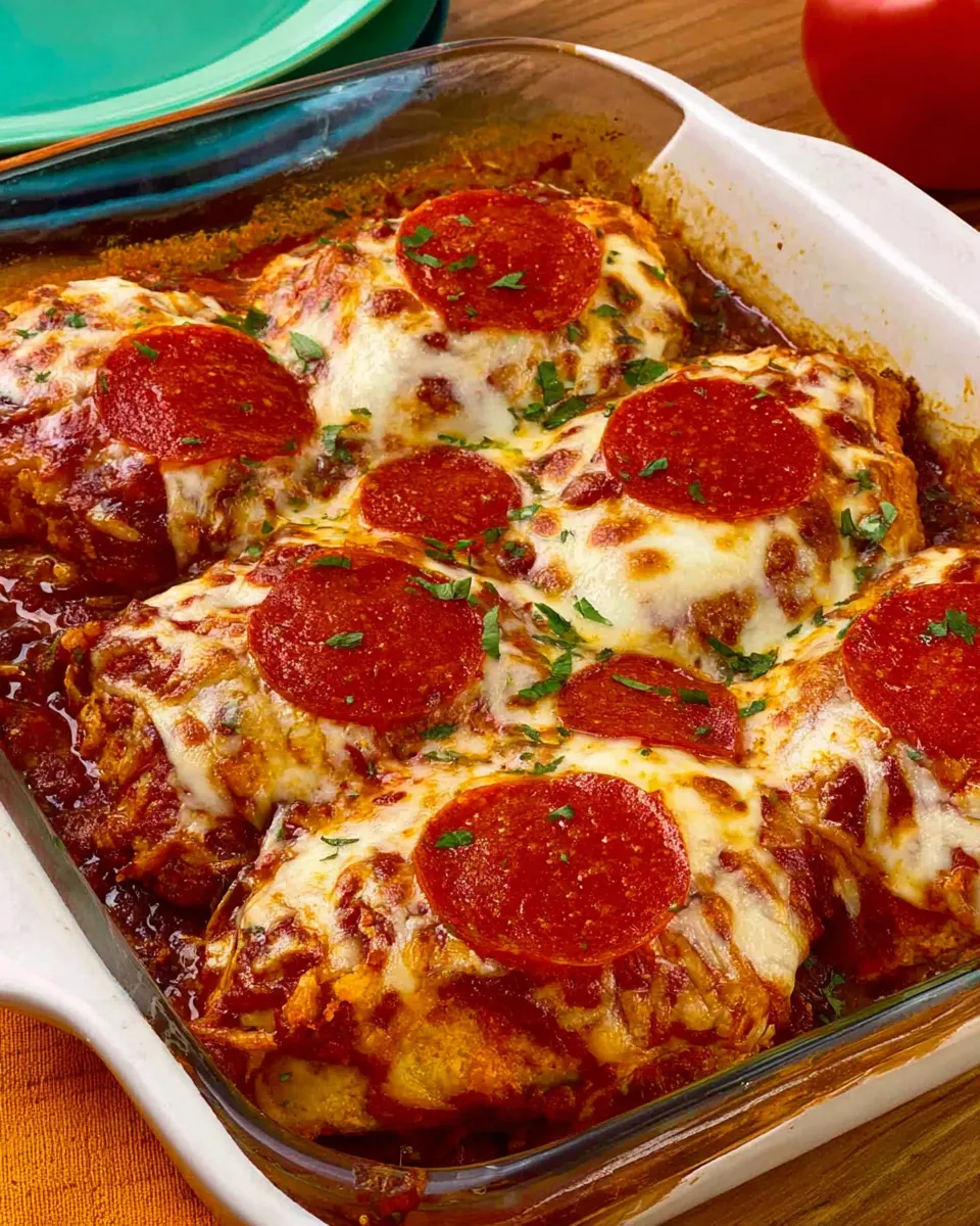 Classic Pepperoni Pizza Chicken Bake image