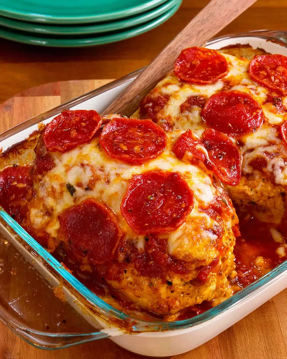 Easy Pepperoni Pizza Chicken Bake recipe photo