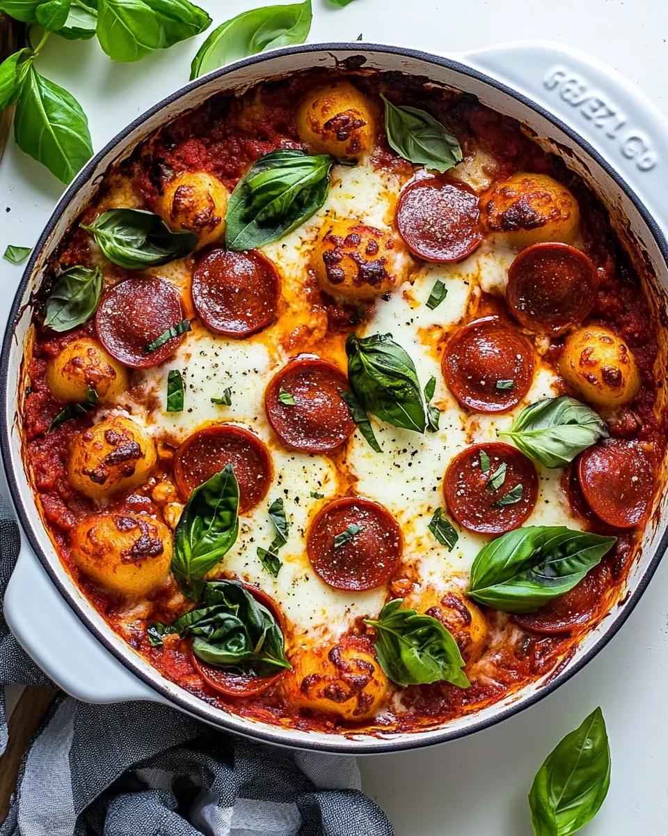 Homemade Pepperoni Pizza Gnocchi Bake photo