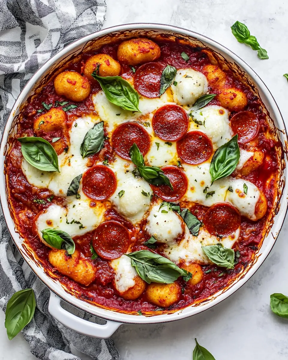 Easy Pepperoni Pizza Gnocchi Bake recipe image