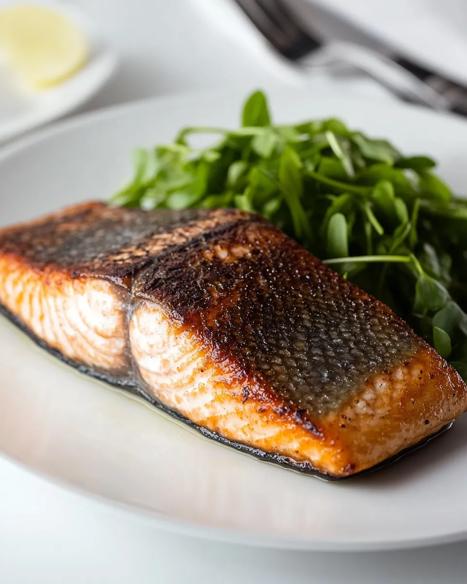Delicious Perfectly Pan Seared Salmon dish photo