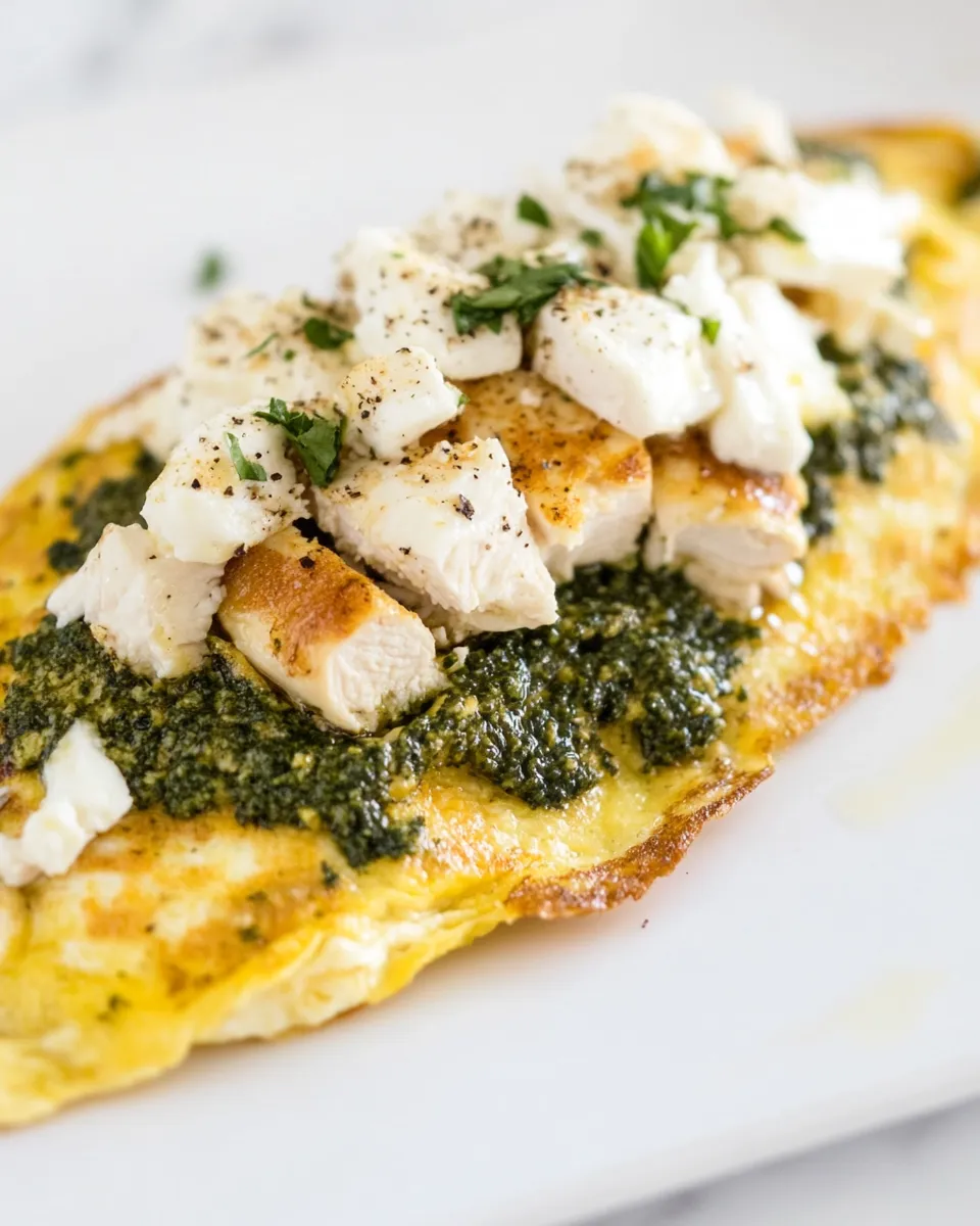 Classic Pesto Chicken Omelette image