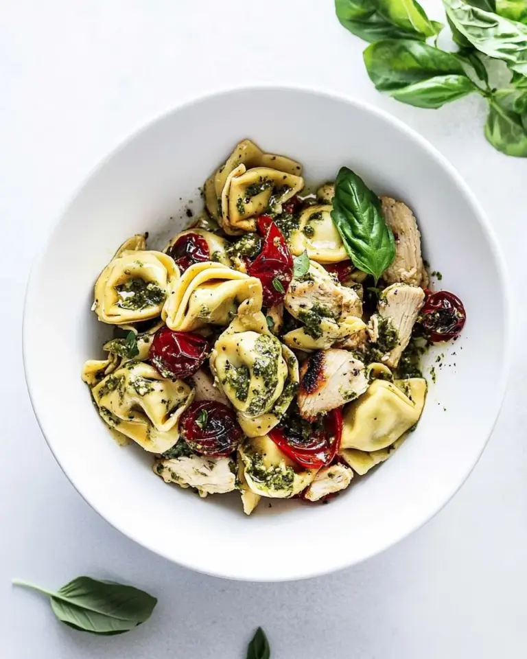Homemade Pesto Chicken Tortellini photo