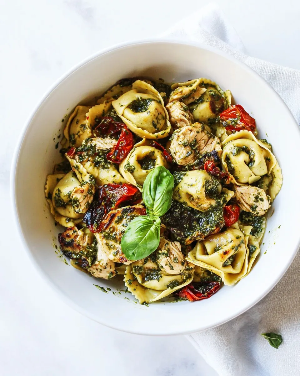 Easy Pesto Chicken Tortellini recipe photo