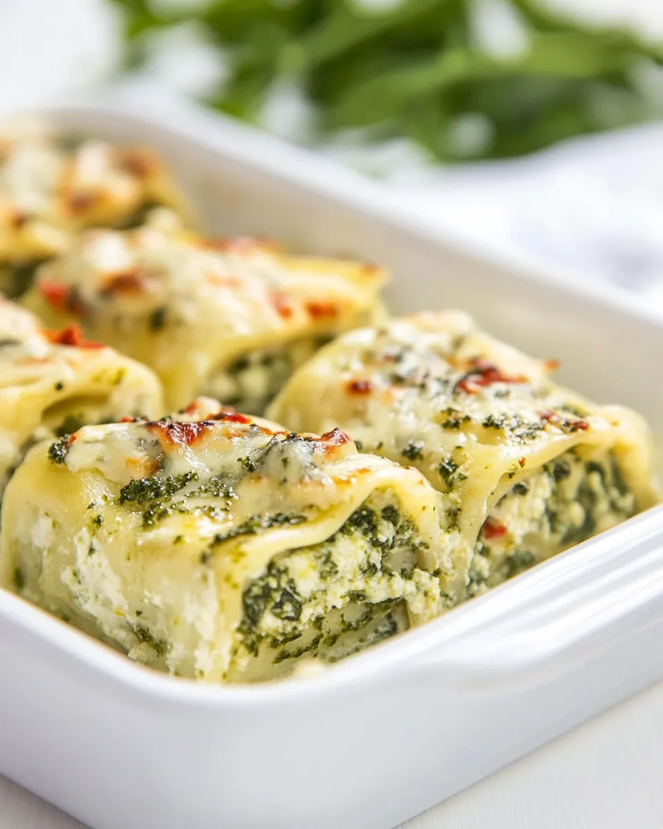 Delicious Pesto Lasagna Rolls plate image