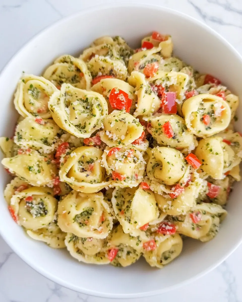 Easy Pesto Tortellini Salad recipe photo
