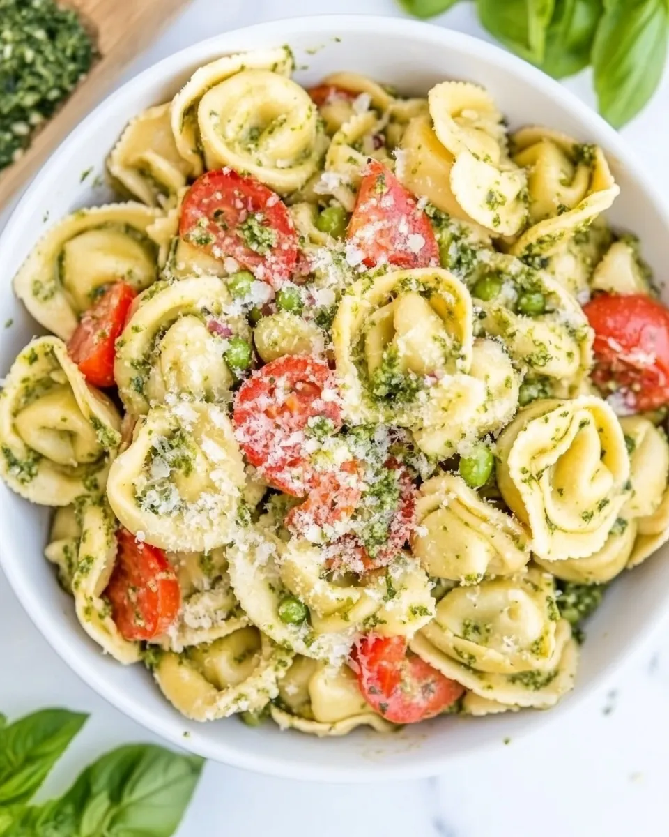Delicious Pesto Tortellini Salad plate image