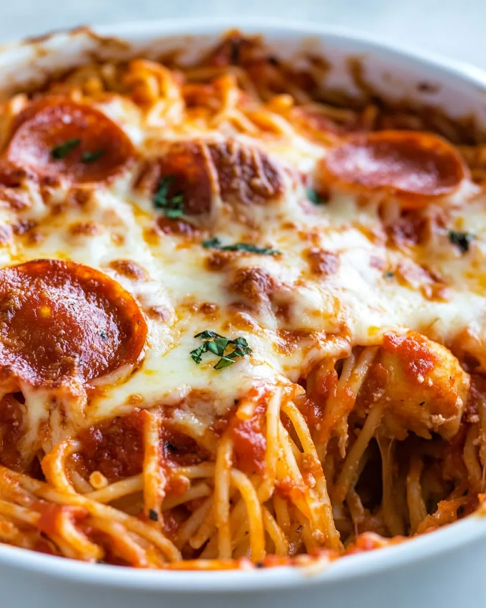 Classic Pizza Spaghetti Casserole image