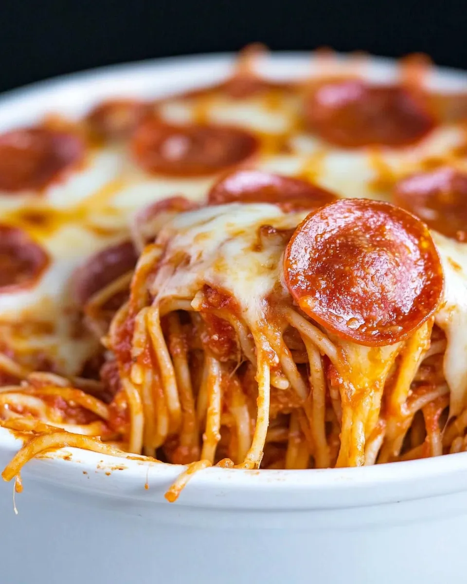 Easy Pizza Spaghetti Casserole recipe photo
