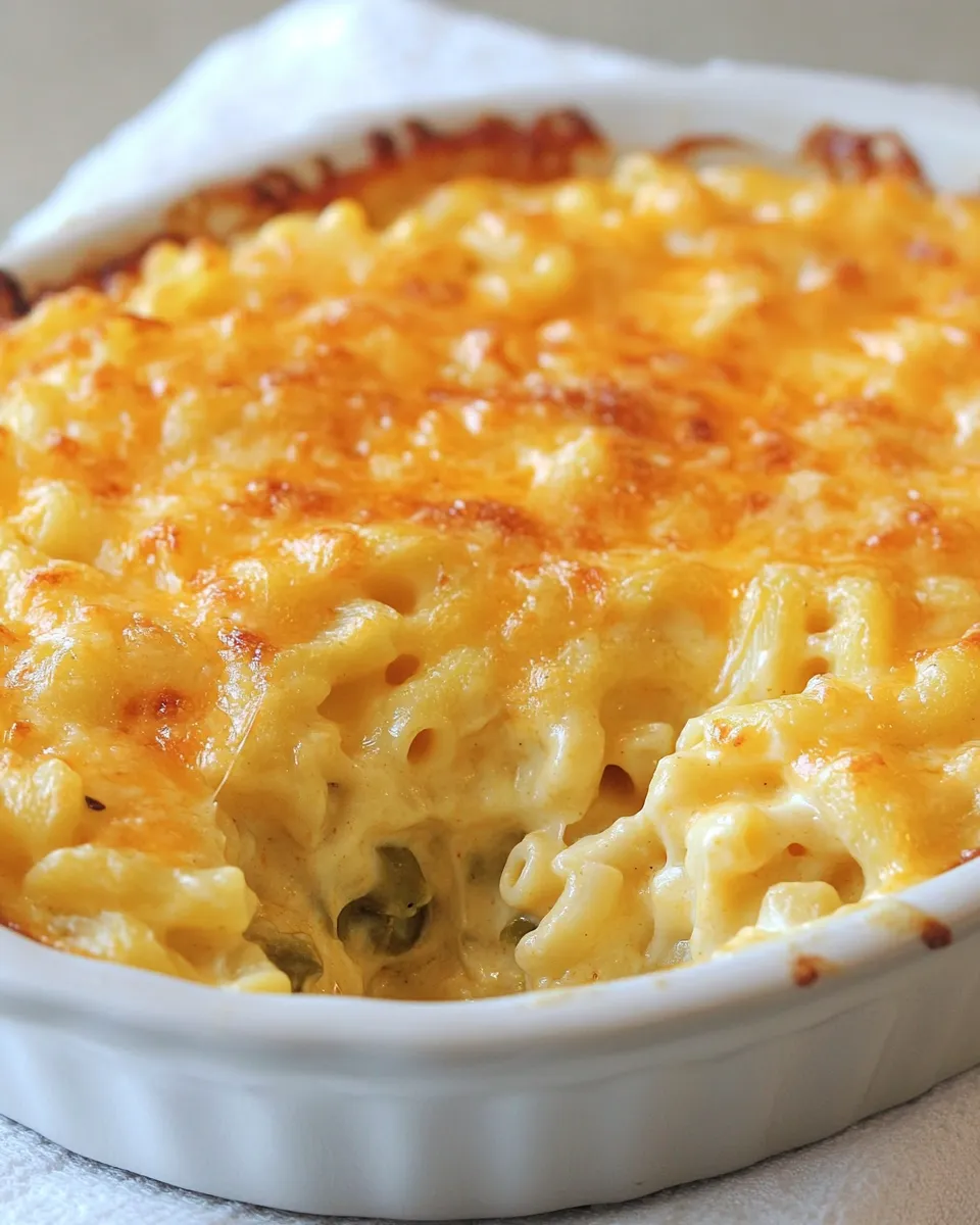 Delicious Poblano Macaroni and Cheese shot
