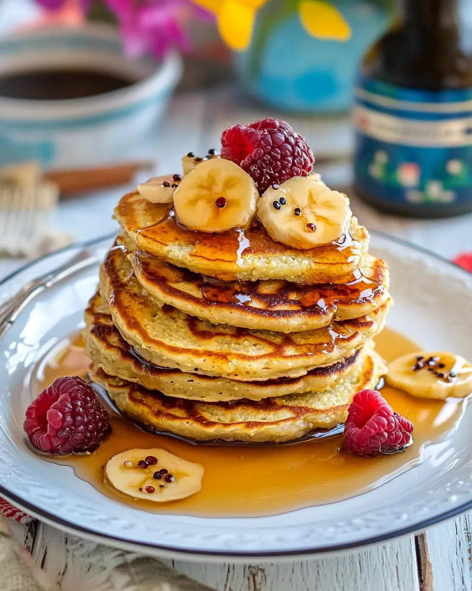 Delicious Protein Quinoa Pancakes food shot