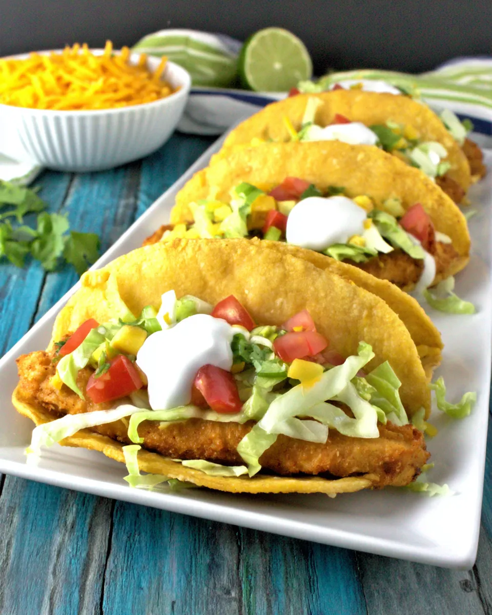 Easy Puffy Chicken Tacos food shot