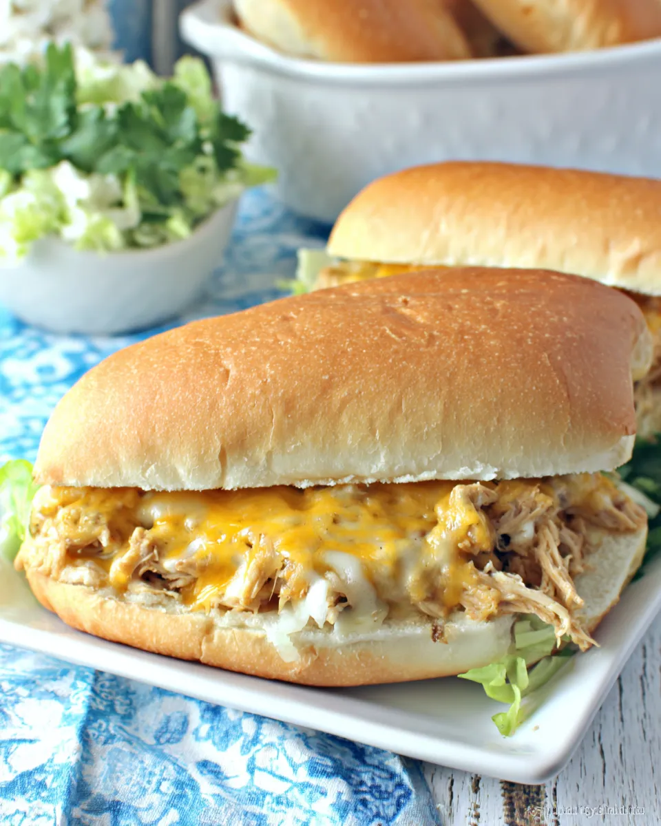 Classic Pulled Chicken Suiza Sammies dish photo