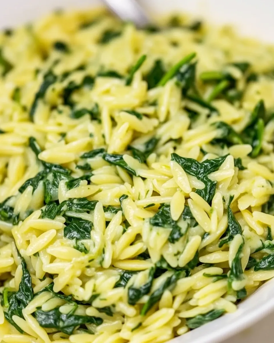 classic Quick & Easy Creamy Spinach Orzo image