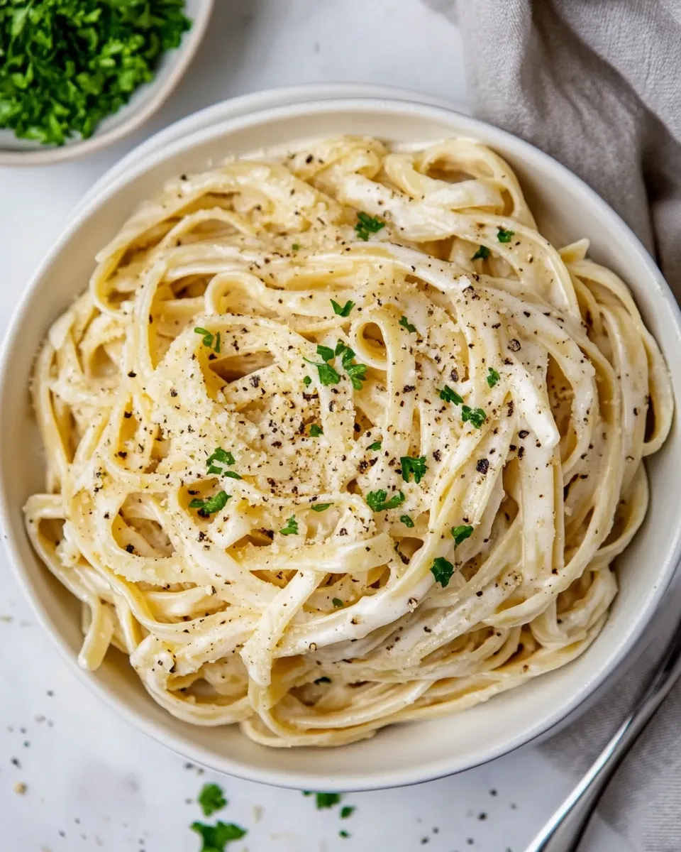 delicious Quick and Easy Fettuccine Alfredo for One dish photo