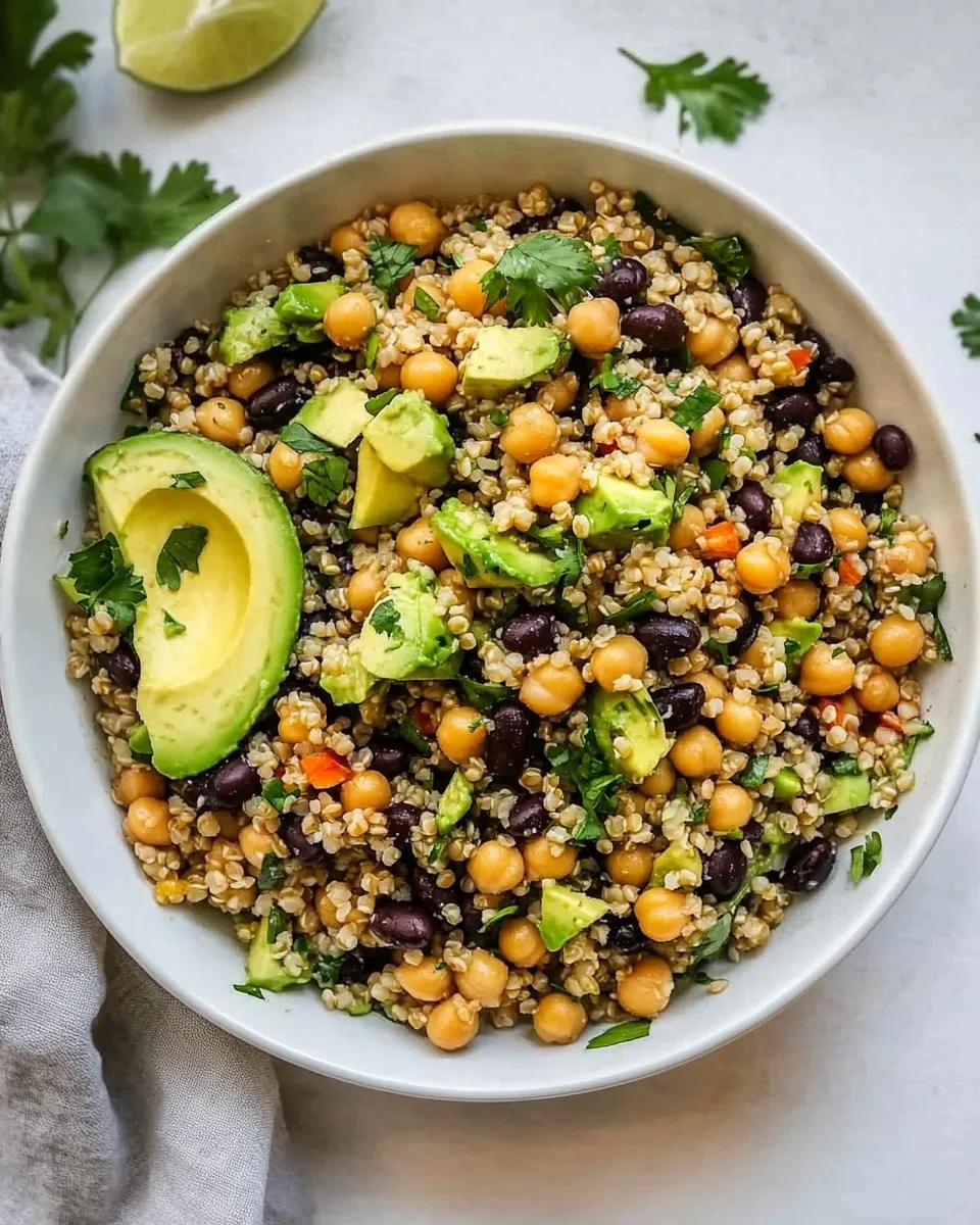 easy Quinoa, Chickpea, And Avocado Salad With Black Beans picture