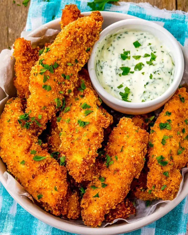 Homemade Ranch Chicken Fingers food shot