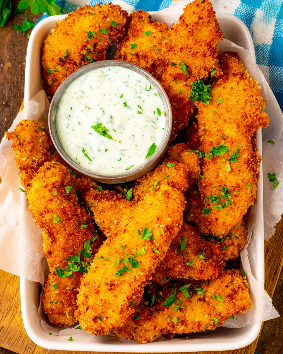 Delicious Ranch Chicken Fingers plate image