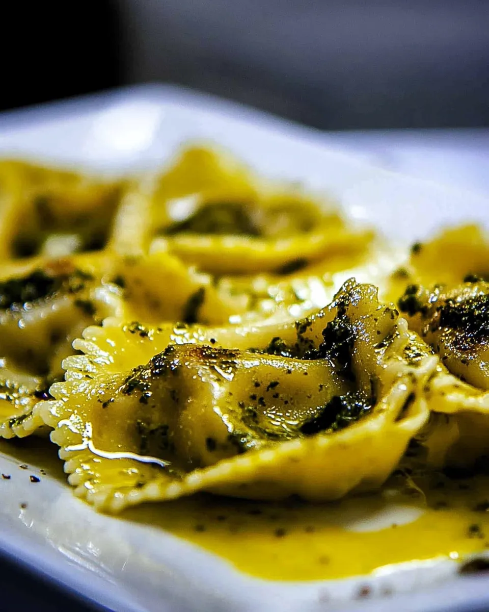 Delicious Ravioli with Pesto Sauce Recipe shot