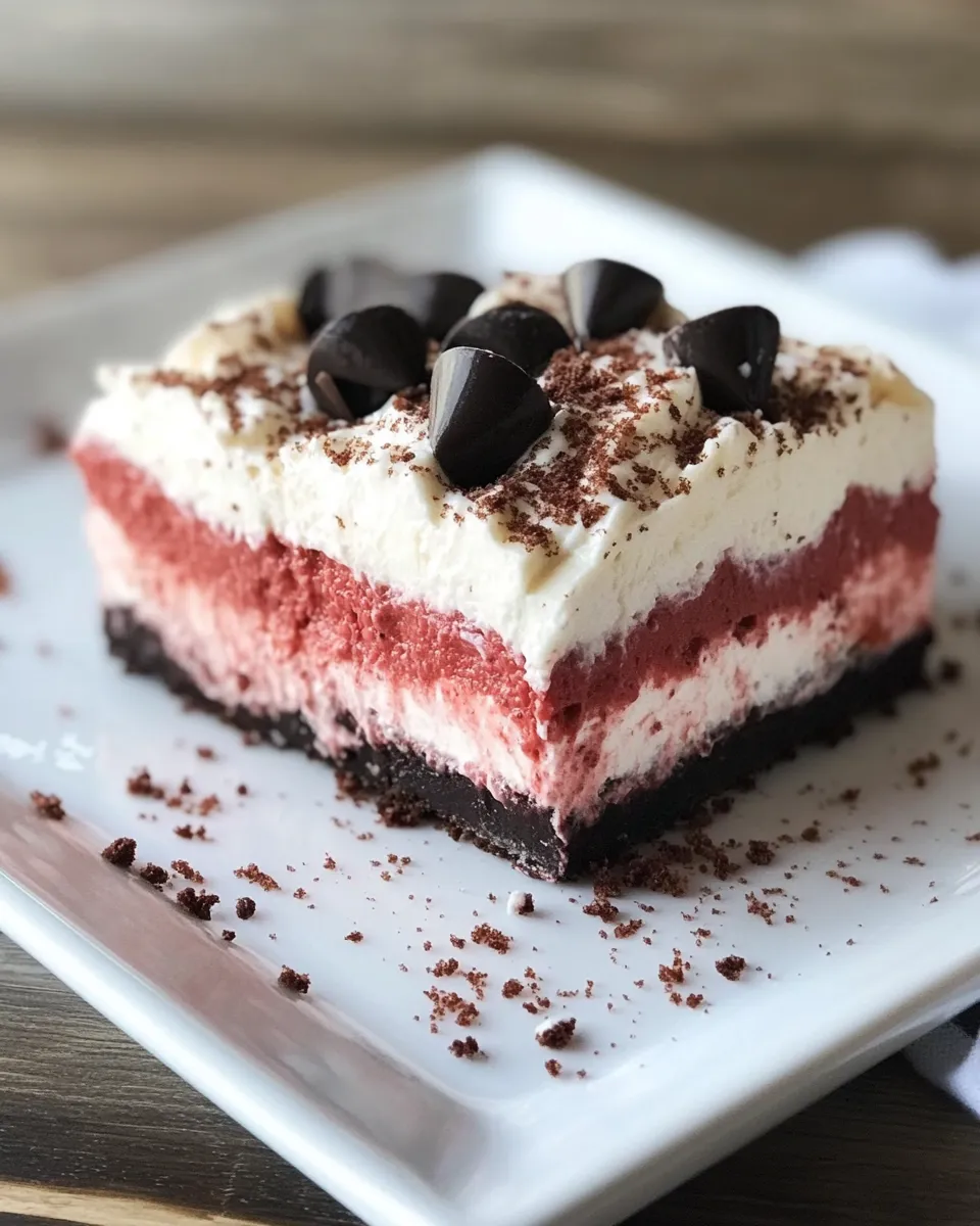Classic Red Velvet Cheesecake Dessert Lasagna image
