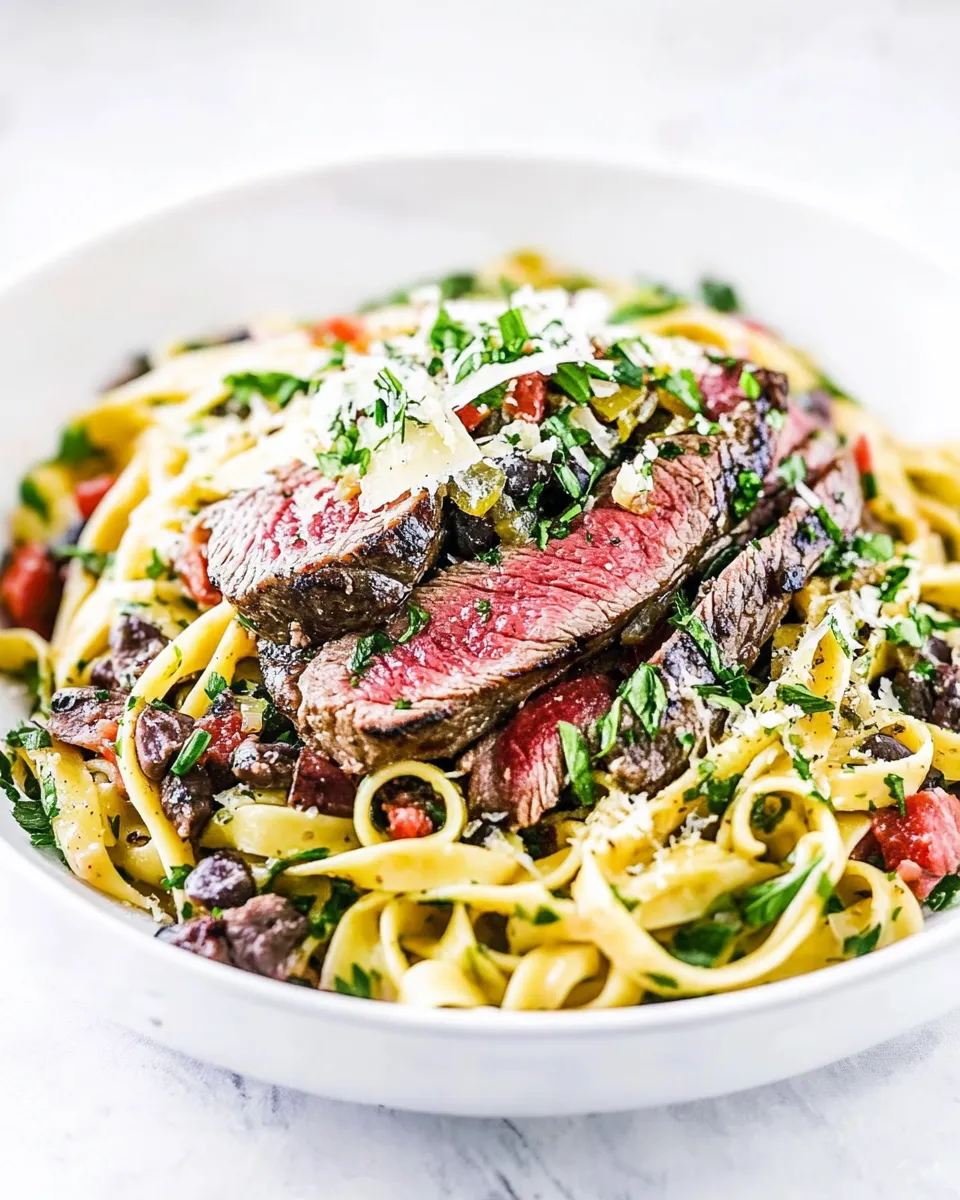 Easy Ribeye Steak Pasta Puttanesca picture