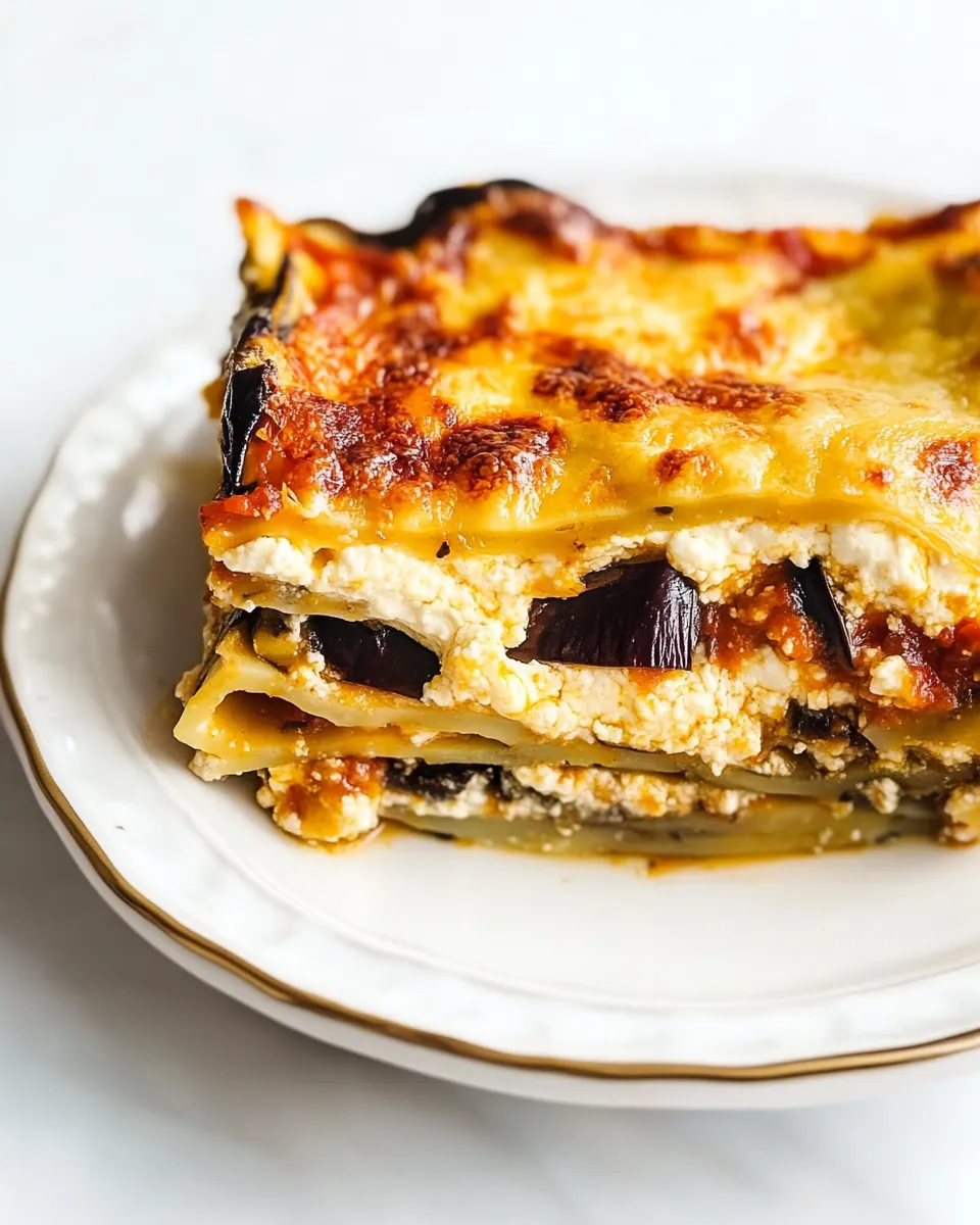 Delicious Ricotta and Eggplant Lasagna Recipe shot
