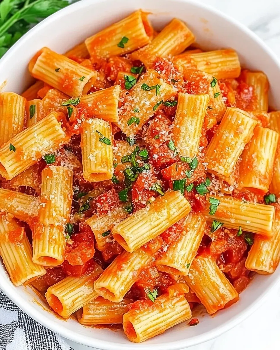 Easy Rigatoni Arrabbiata recipe photo