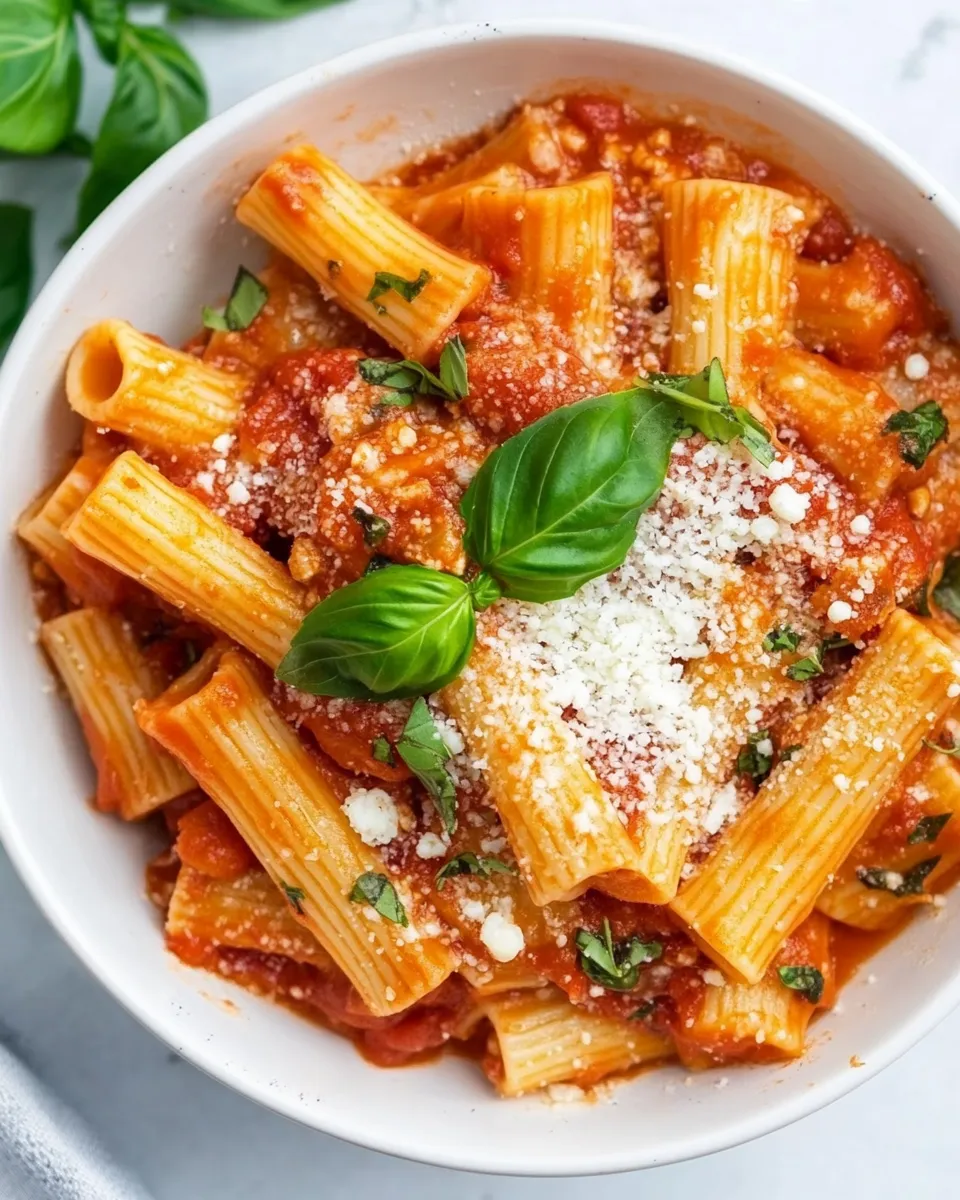 Homemade Rigatoni Pomodoro photo