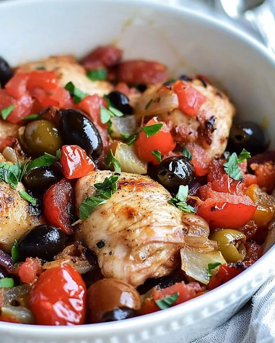 homemade Roast Chicken with Tomatoes and Olives Recipe photo