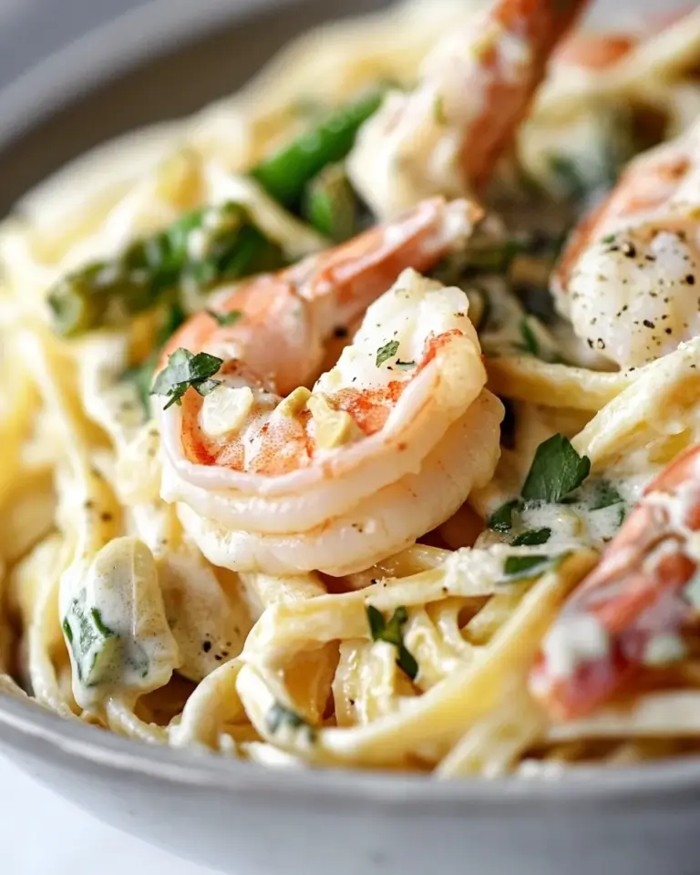 Homemade Roasted Shrimp Fettuccine Alfredo photo
