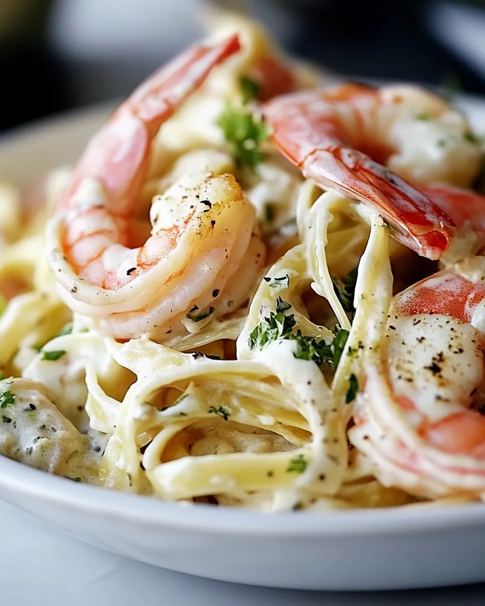 Delicious Roasted Shrimp Fettuccine Alfredo dish photo