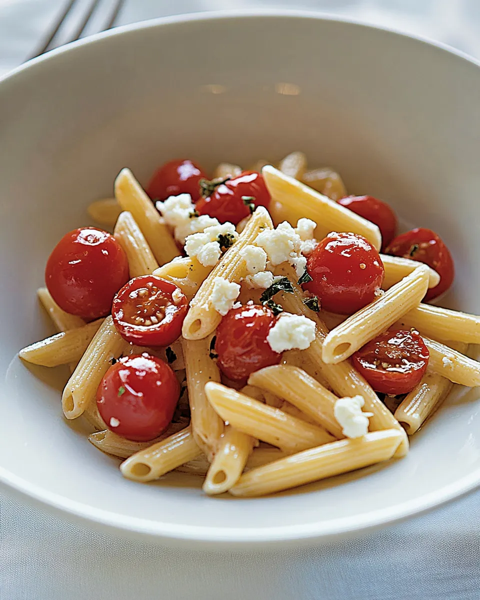 Homemade Roasted Tomato Penne with Goat Cheese photo