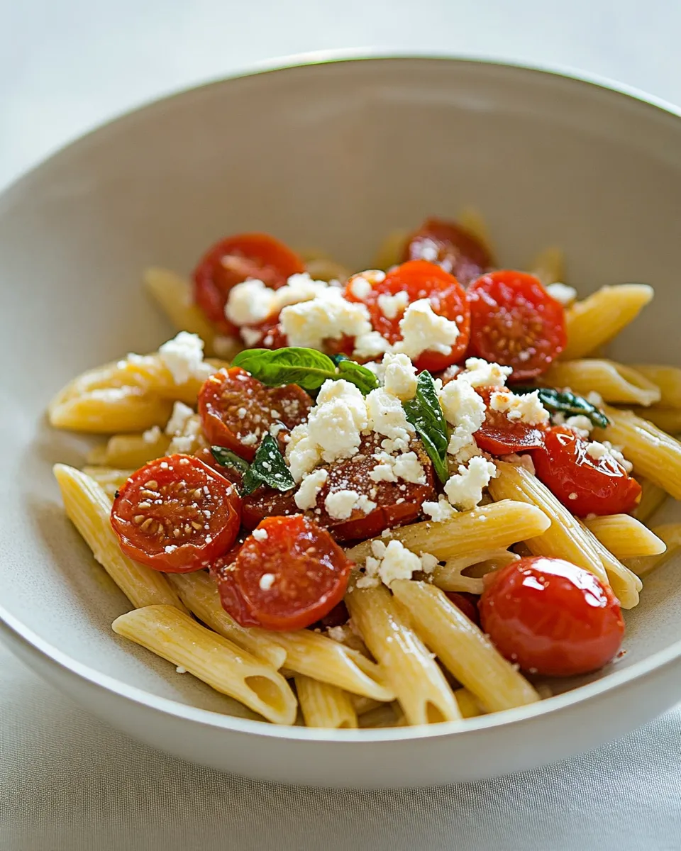 Easy Roasted Tomato Penne with Goat Cheese recipe image
