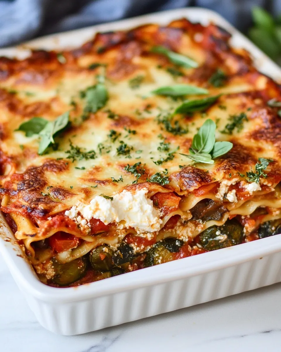 Easy Roasted Vegetable Lasagna with Burrata. picture