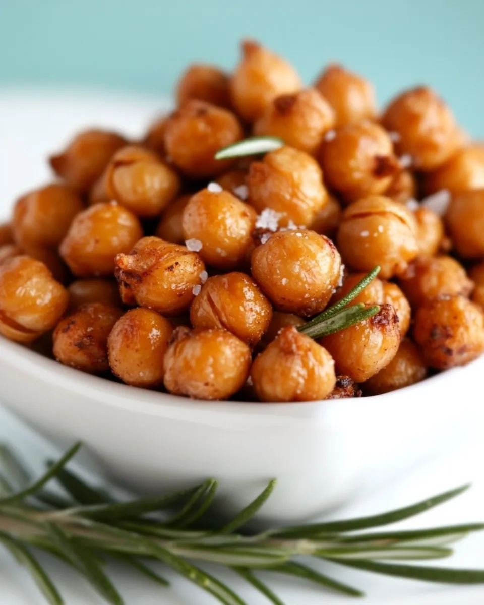 Easy Rosemary & Sea Salt Roasted Chickpeas recipe photo