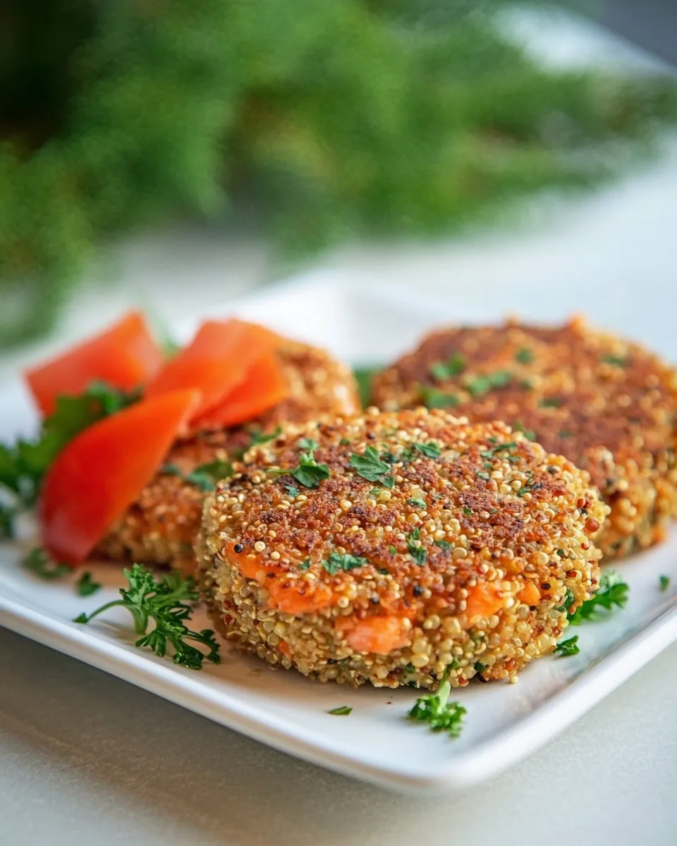 Easy Salmon Quinoa Cakes plate image