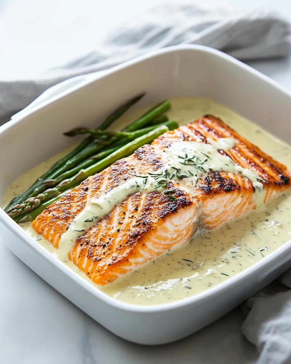 Homemade Salmon with Creamy Garlic Dijon Sauce photo